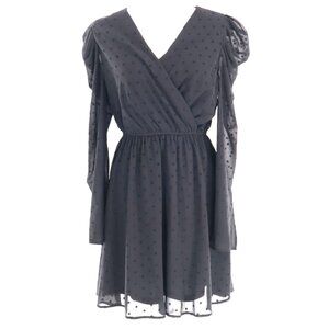 Andree By Unit Wrap Dress Womens M Black Whimsigoth Witchy Dark Cottagecore LBD